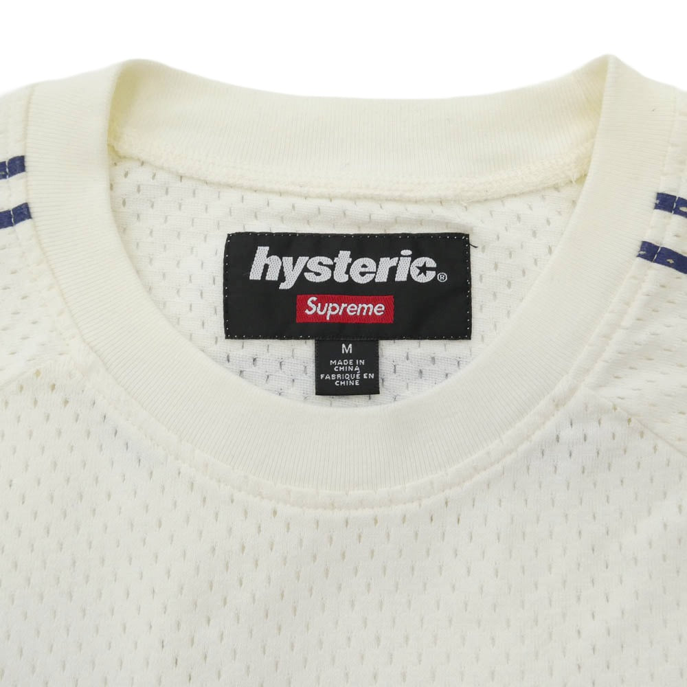 Supreme シュプリーム HYSTERIC GLAMOUR ヒステリックグラマー 24AW x HYSTERIC GLAMOUR Mesh L/S Top ヒステリックグラマー メッシュ ロングスリーブ トップ 長袖 Tシャツ カットソー オフホワイト系 ブルー系 M【中古】