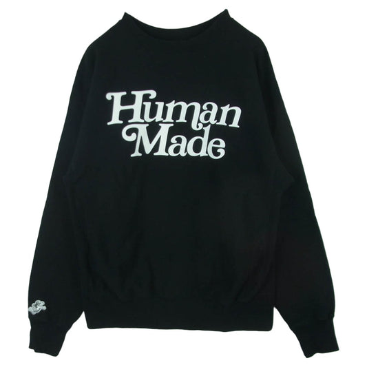 HUMAN MADE ヒューマンメイド Girls Don't Cry ガールズドントクライ 23SS CREW NECK SWEATSHIRT クルーネック スウェットシャツ トレーナー ブラック系 L【中古】