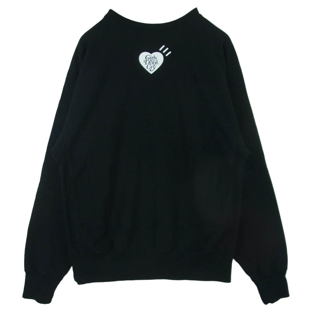 HUMAN MADE ヒューマンメイド Girls Don't Cry ガールズドントクライ 23SS CREW NECK SWEATSHIRT クルーネック スウェットシャツ トレーナー ブラック系 L【中古】