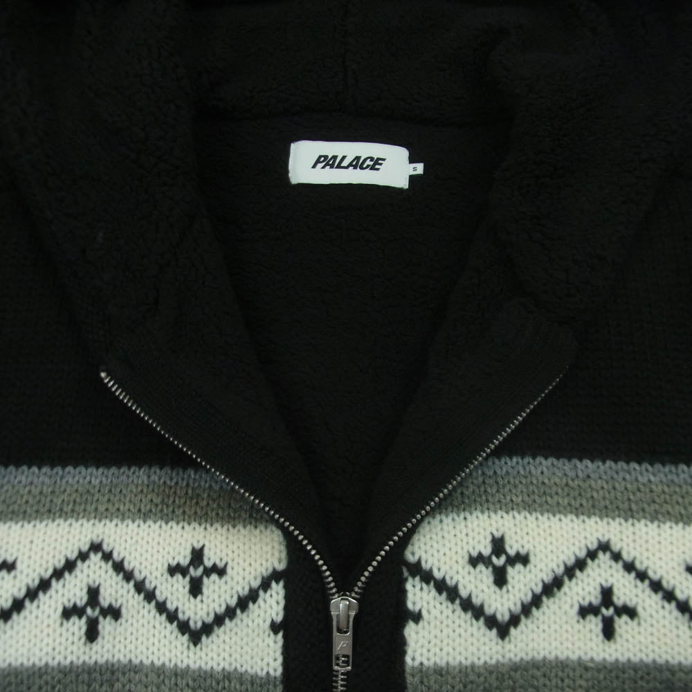 PALACE パレス 25AW LOVES ME HOODED KNIT ラブズ ミー フーデッド ジップアップ ニット パーカー ブラック系 グレー系 ホワイト系 S【中古】
