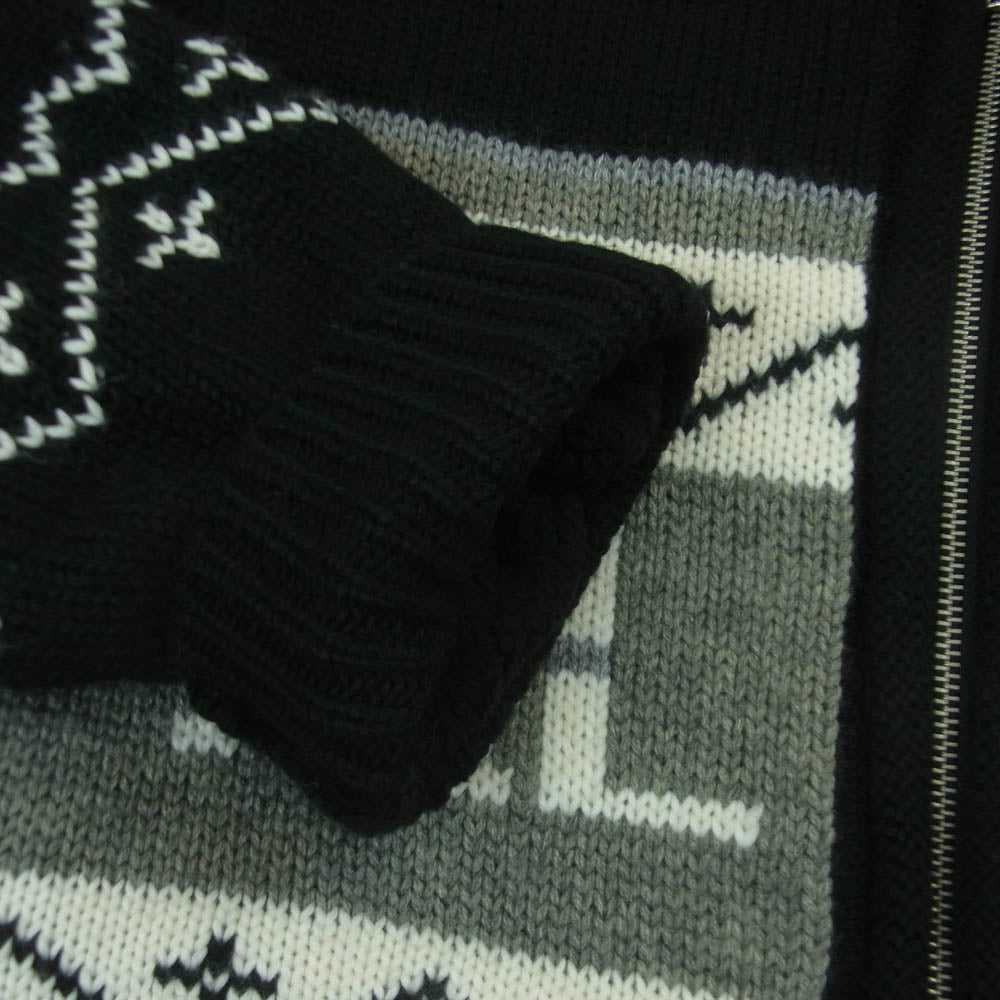 PALACE パレス 25AW LOVES ME HOODED KNIT ラブズ ミー フーデッド ジップアップ ニット パーカー ブラック系 グレー系 ホワイト系 S【中古】