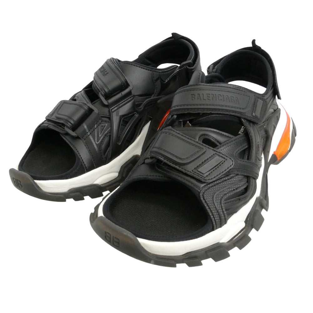 BALENCIAGA バレンシアガ 655954 TRACK SLIDE トラック スライド サンダル ブラック系 27.5【美品】【中古】