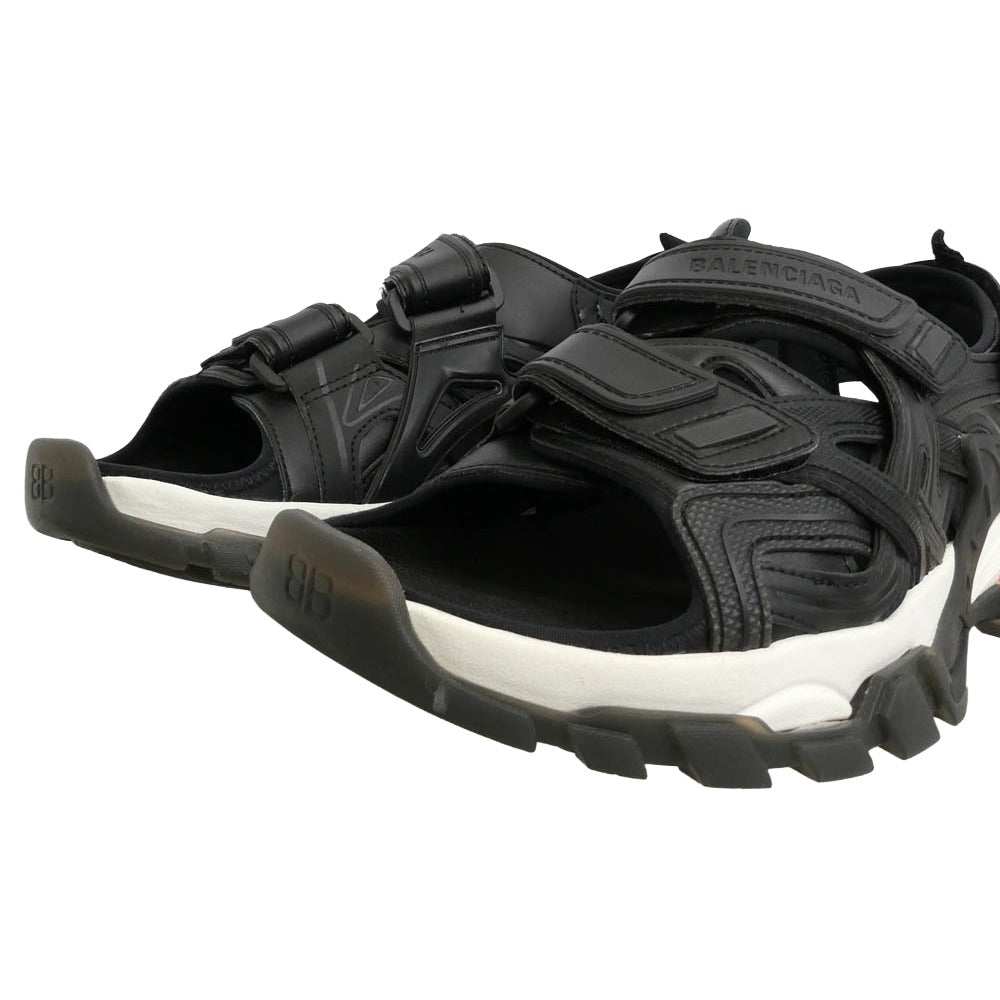 BALENCIAGA バレンシアガ 655954 TRACK SLIDE トラック スライド サンダル ブラック系 27.5【美品】【中古】