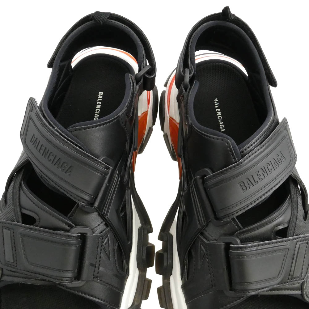 BALENCIAGA バレンシアガ 655954 TRACK SLIDE トラック スライド サンダル ブラック系 27.5【美品】【中古】