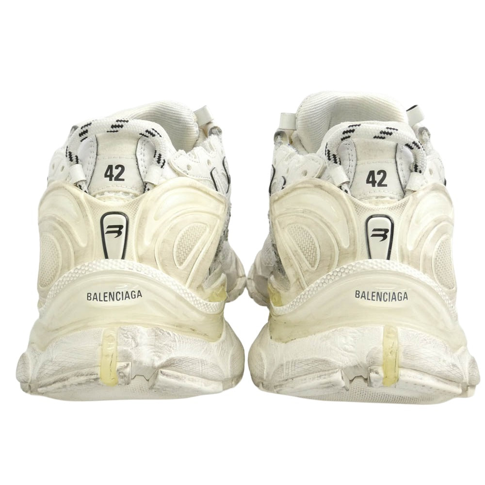 BALENCIAGA バレンシアガ 656065 RUNNER ランナー レザー メッシュ スニーカー ホワイト系 27.5【中古】