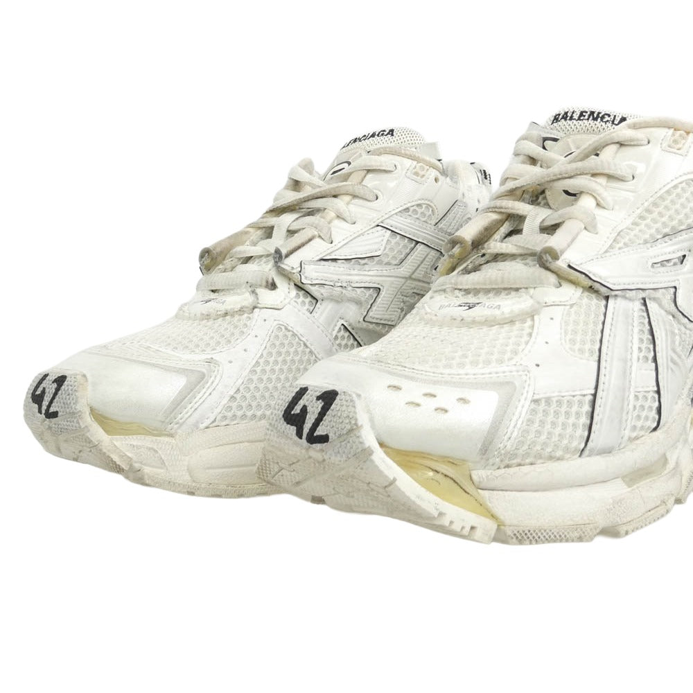 BALENCIAGA バレンシアガ 656065 RUNNER ランナー レザー メッシュ スニーカー ホワイト系 27.5【中古】