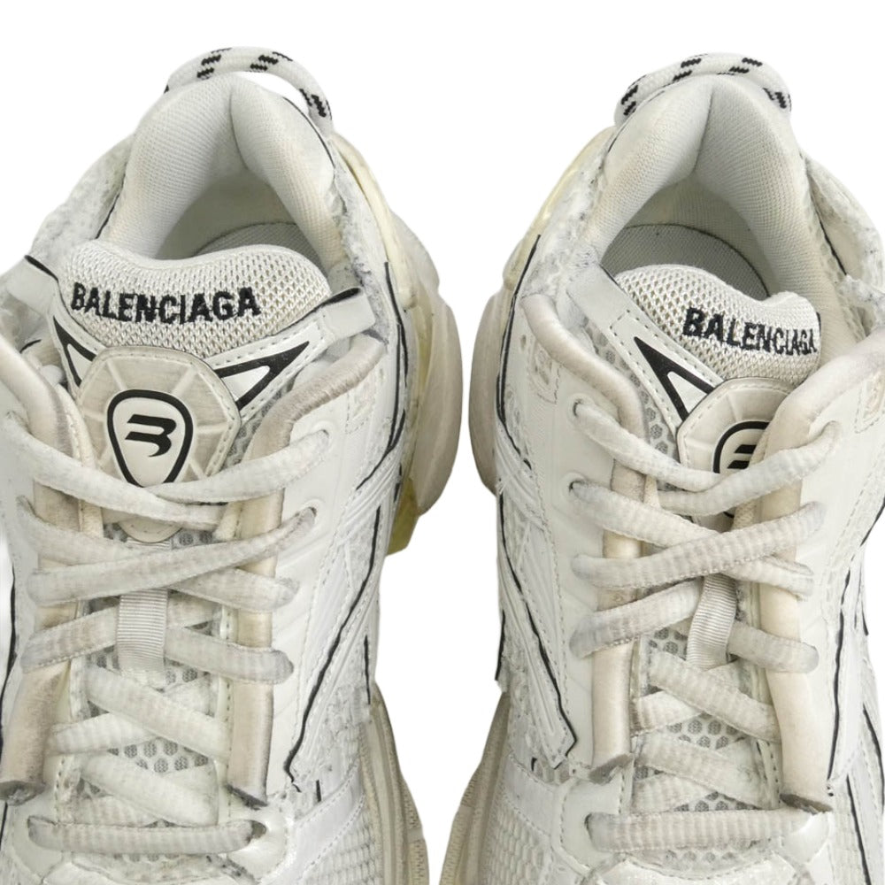 BALENCIAGA バレンシアガ 656065 RUNNER ランナー レザー メッシュ スニーカー ホワイト系 27.5【中古】