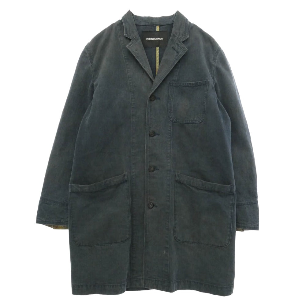 PHENOMENON フェノメノン ILLJKT-328 Herringbone Coat JKT ヘリンボーンツイル コート ジャケット ネイビー系 L【中古】
