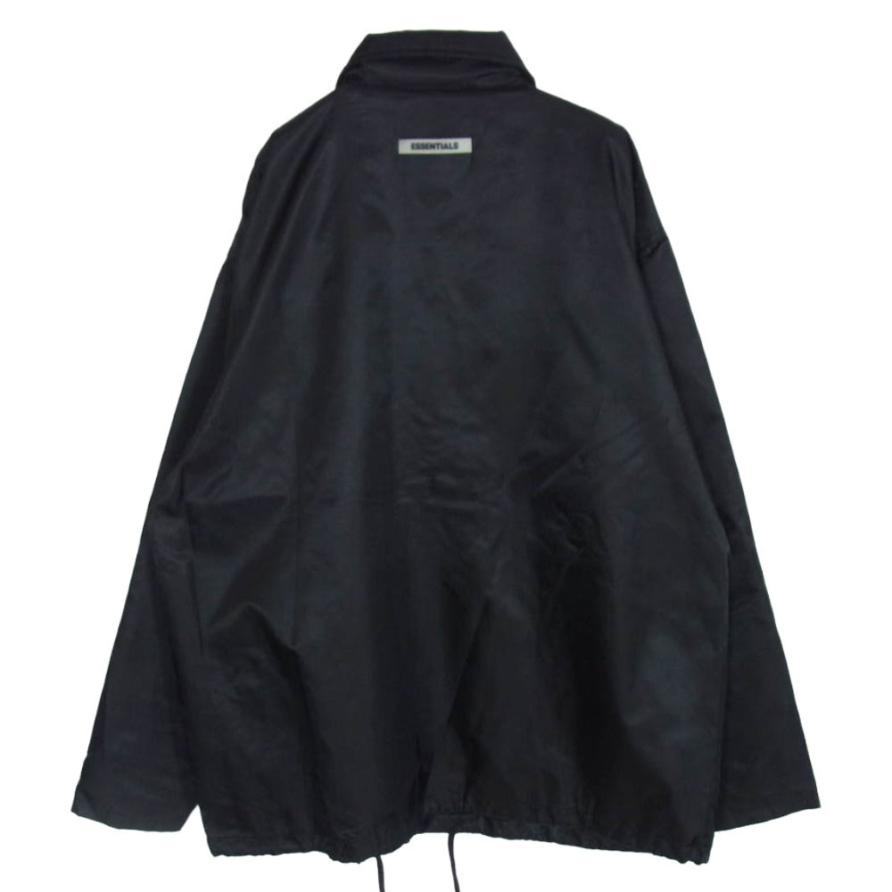 FEAR OF GOD フィアオブゴッド ESSENTIALS エッセンシャルズ ナイロン ロゴ プリント コーチ ジャケット ブラック系 M【中古】
