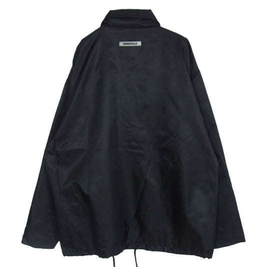 FEAR OF GOD フィアオブゴッド ESSENTIALS エッセンシャルズ ナイロン ロゴ プリント コーチ ジャケット ブラック系 M【中古】