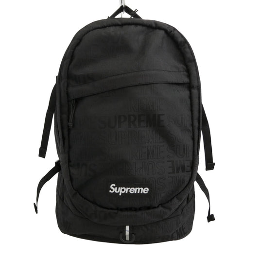 Supreme シュプリーム 19SS SUP-SS19-17 Backpack Black 総柄 ボックス ロゴ バックパック リュック ブラック系【中古】