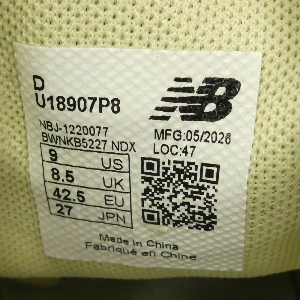 NEW BALANCE ニューバランス 26SS U18907P8 1890A Snakeskin Morel スネークスキン モレル スニーカー ライトグリーン系 ブラック系 27cm【新古品】【未使用】【中古】