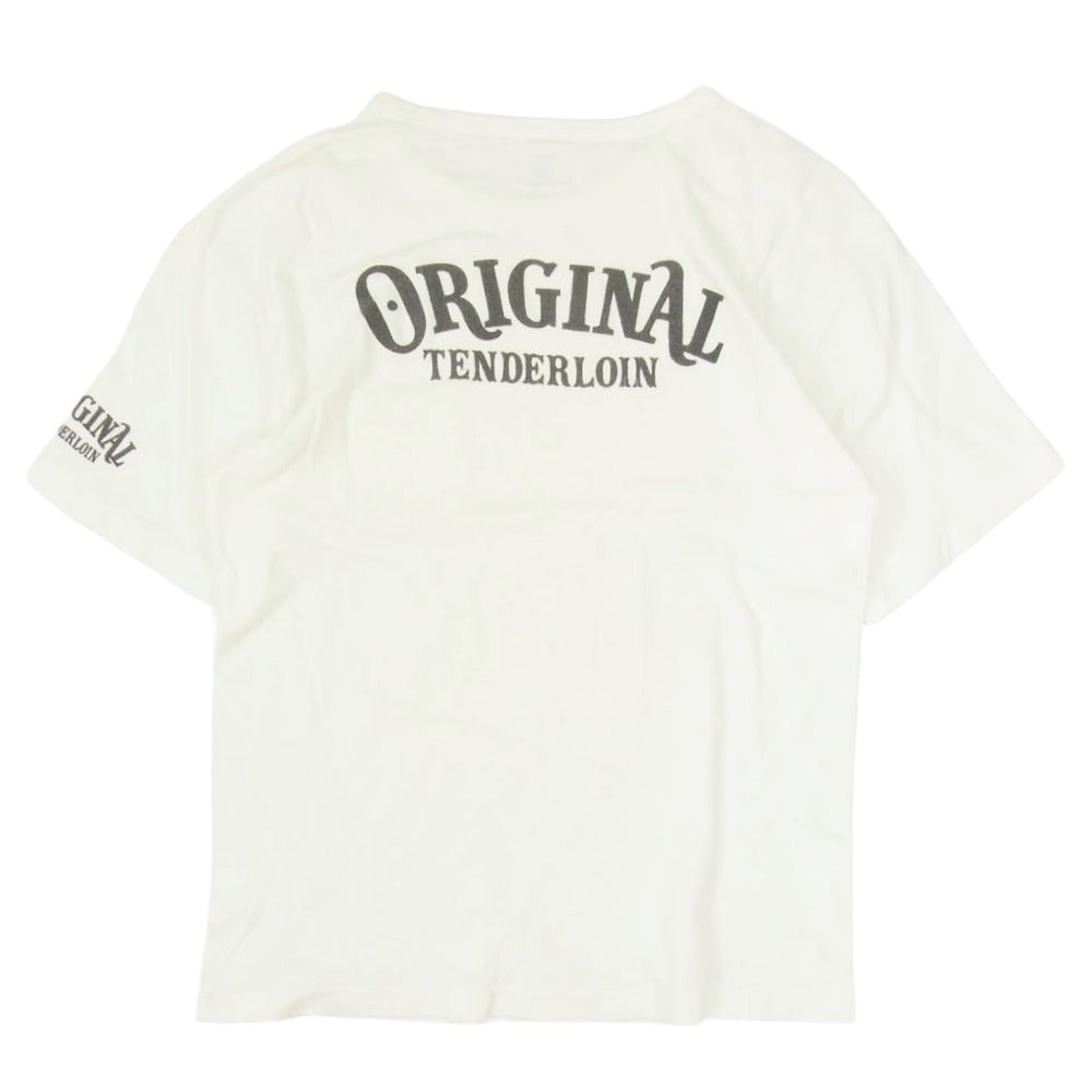 TENDERLOIN テンダーロイン バックプリント ポケット Tシャツ ショートスリーブ 半袖 カットソー オフホワイト系 S【中古】