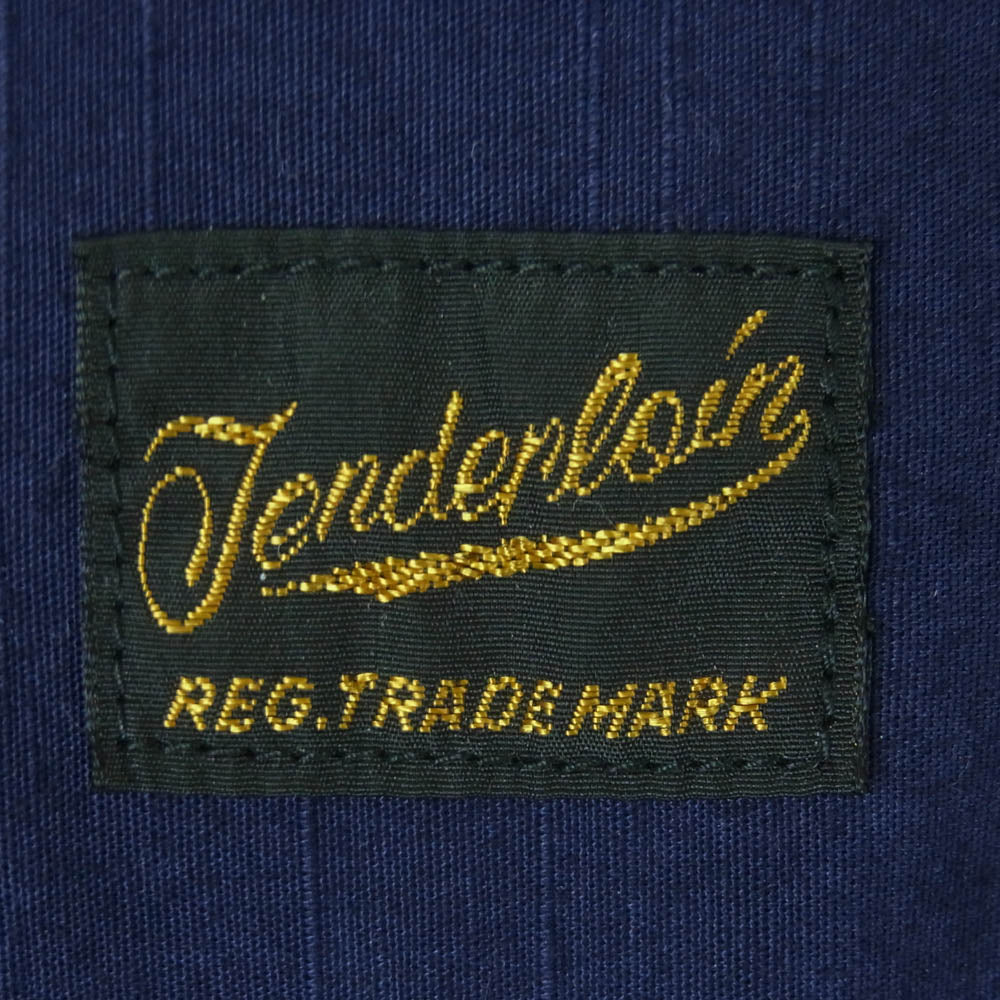 TENDERLOIN テンダーロイン T-WORK SHT サークル ロゴ刺繍 長袖 ワーク シャツ 日本製 ネイビー系 S【中古】