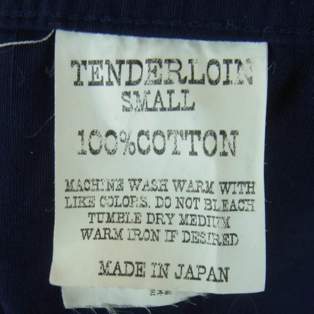 TENDERLOIN テンダーロイン T-WORK SHT サークル ロゴ刺繍 長袖 ワーク シャツ 日本製 ネイビー系 S【中古】