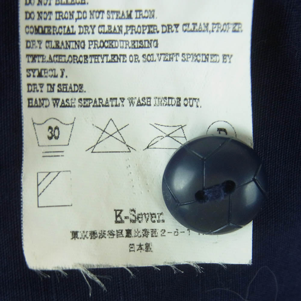 TENDERLOIN テンダーロイン T-WORK SHT サークル ロゴ刺繍 長袖 ワーク シャツ 日本製 ネイビー系 S【中古】