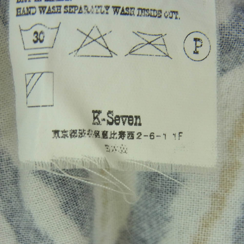 TENDERLOIN テンダーロイン T-PRINT FLANNEL SHT A ZEBRA プリント フランネル ゼブラ柄 長袖 シャツ 日本製 ネイビー系 ベージュ系 ホワイト系 XS【中古】