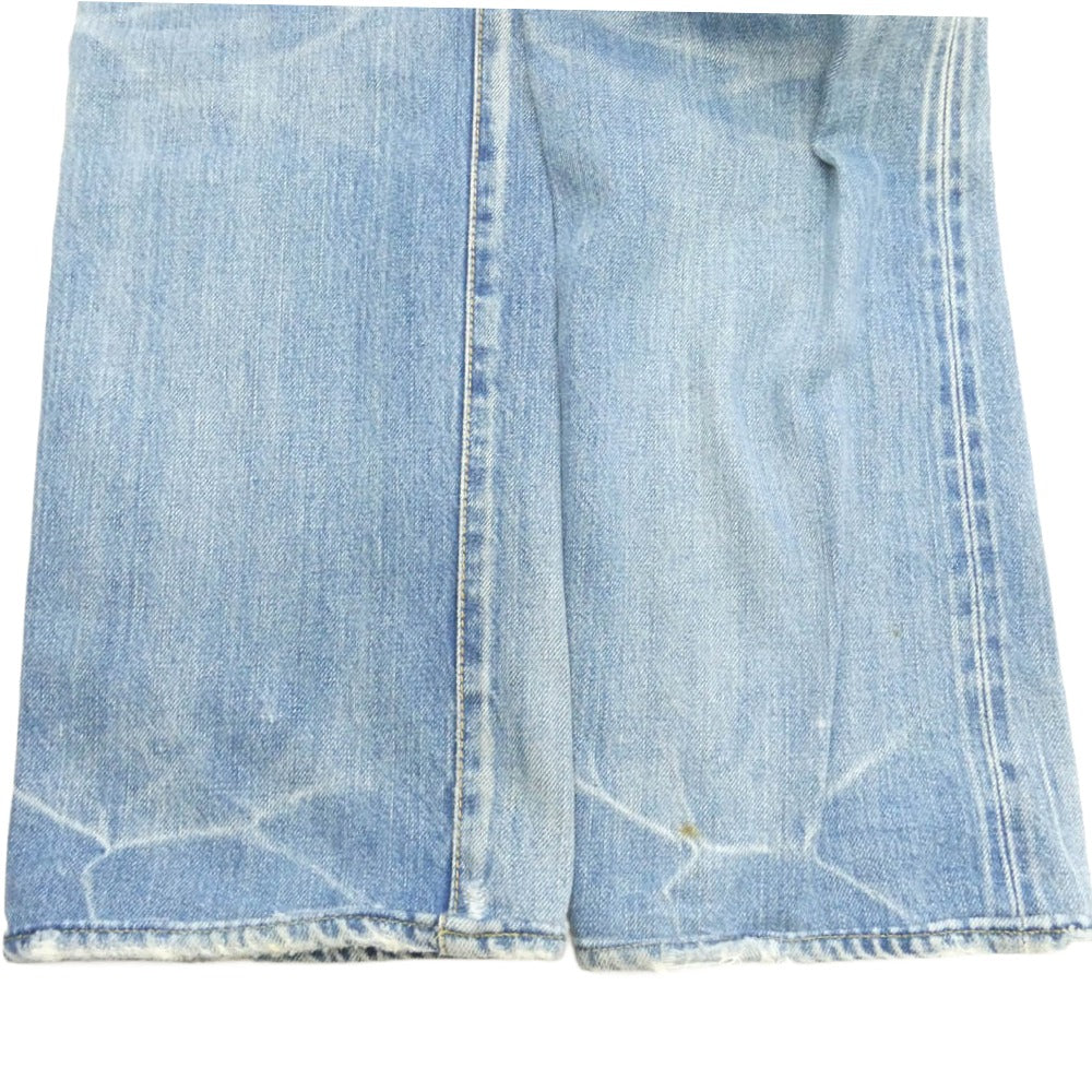 HYSTERIC GLAMOUR ヒステリックグラマー クラッシュ リペア加工 スタッズ ストレート デニム パンツ 　 インディゴブルー系 30【中古】