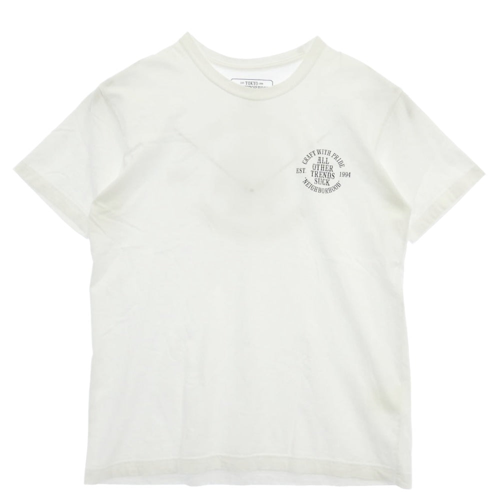 NEIGHBORHOOD ネイバーフッド ALL OTHER TRENDS SUCK 半袖 Tシャツ カットソー オフホワイト系 M【中古】
