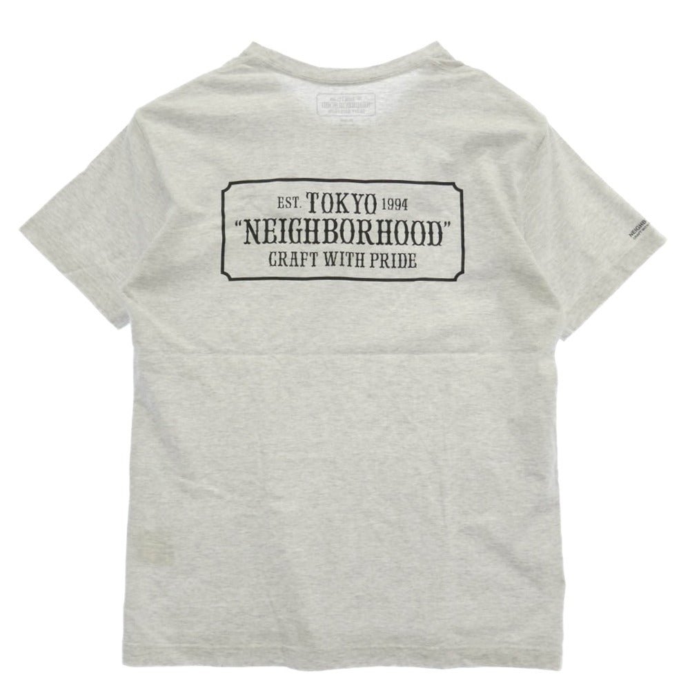 NEIGHBORHOOD ネイバーフッド ワンポイント バックロゴ 半袖 Tシャツ カットソー グレー系 M【中古】