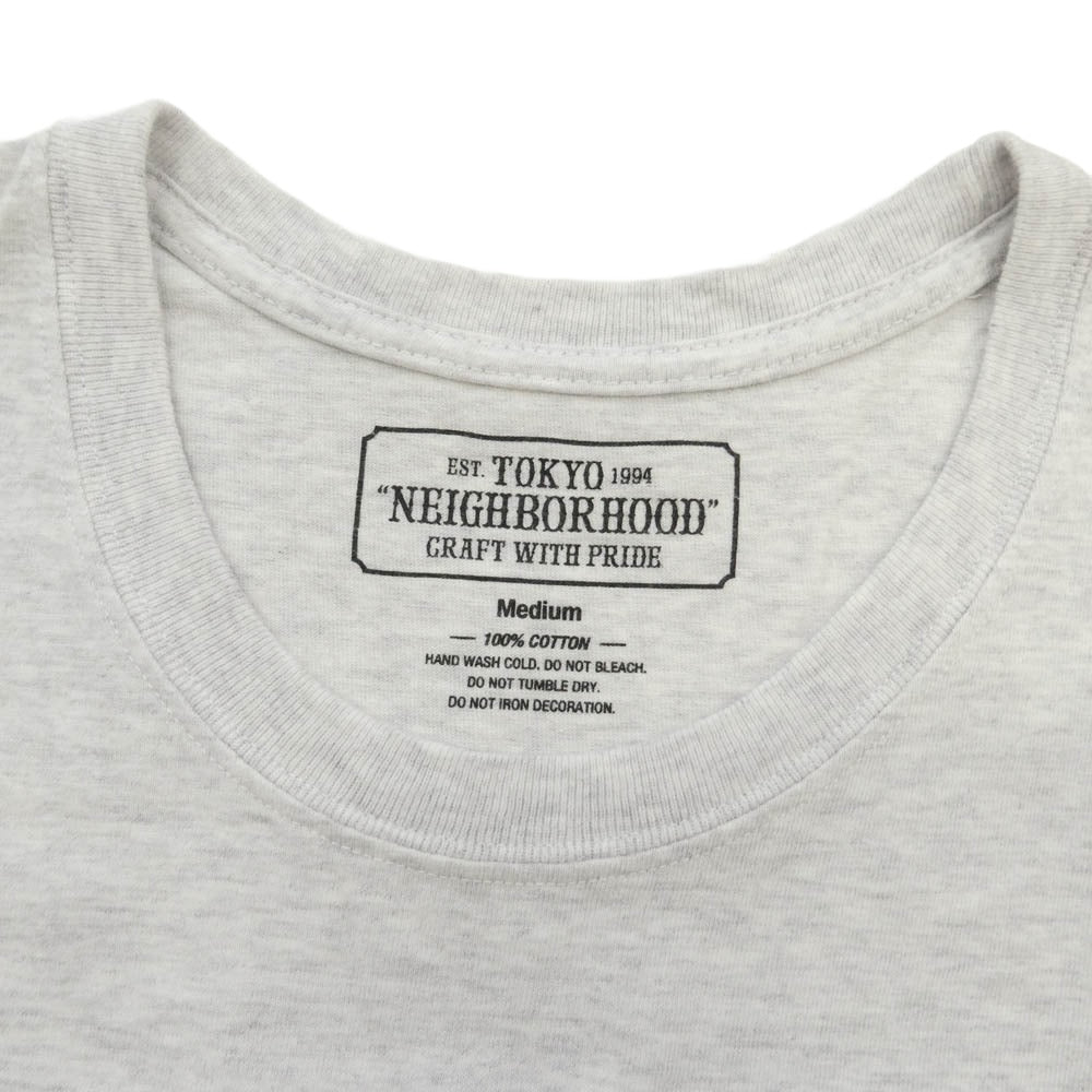 NEIGHBORHOOD ネイバーフッド ワンポイント バックロゴ 半袖 Tシャツ カットソー グレー系 M【中古】