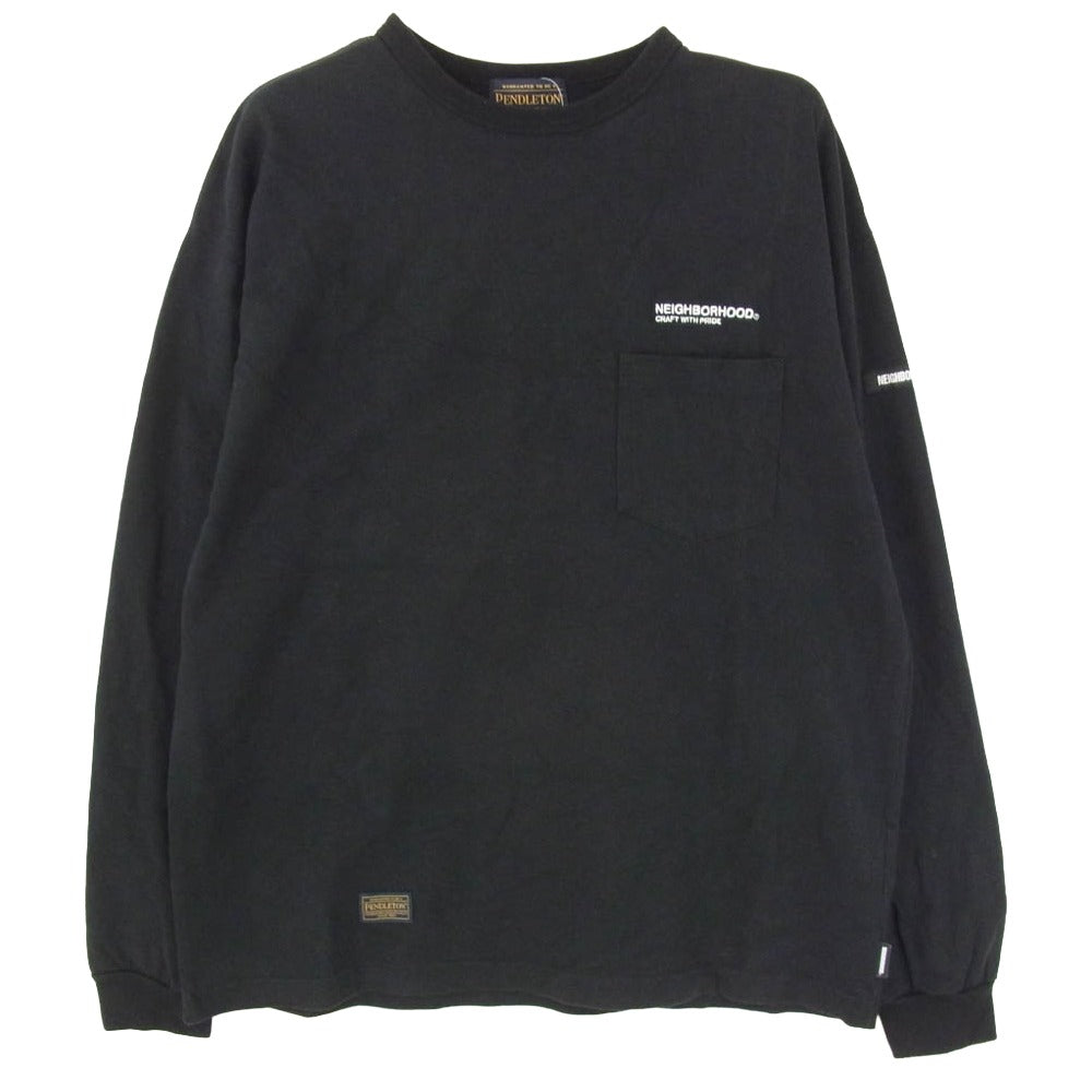 NEIGHBORHOOD ネイバーフッド PENDLETON ペンドルトン 2221508N-CSM01S LS Crewneck Pocket T-Shirt クルーネック ロングスリーブ カットソー 長袖 Tシャツ ブラック系 M【中古】