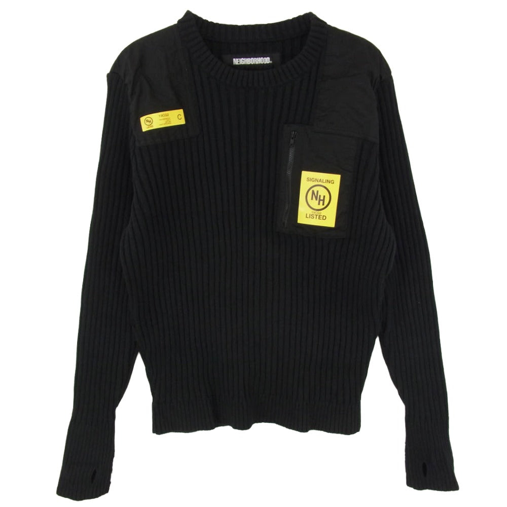 NEIGHBORHOOD ネイバーフッド 19AW 192FUNH-KNN01 COMMANDER CW-KNIT.LS 長袖 ニット セーター ブラック系 L【中古】