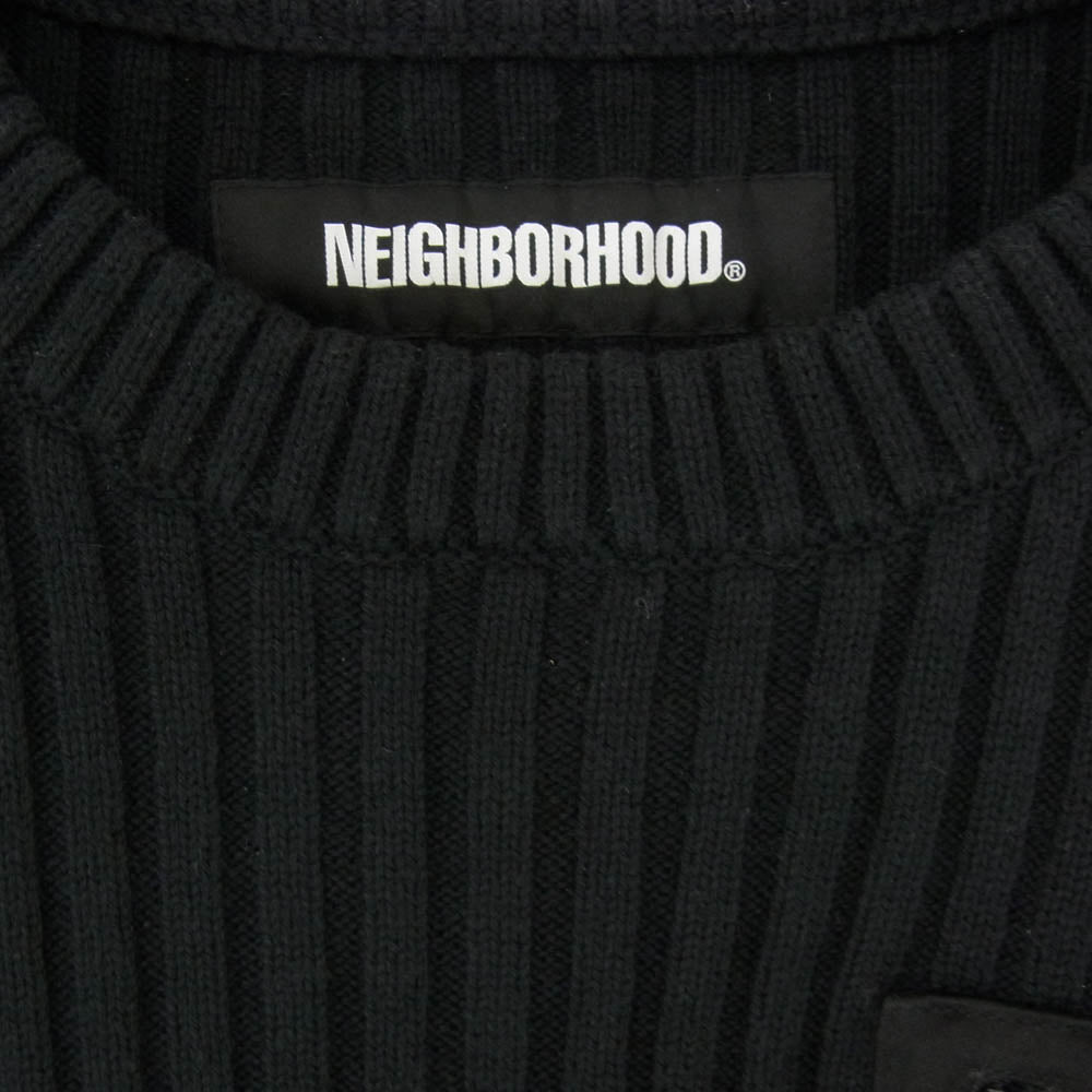 NEIGHBORHOOD ネイバーフッド 19AW 192FUNH-KNN01 COMMANDER CW-KNIT.LS 長袖 ニット セーター ブラック系 L【中古】