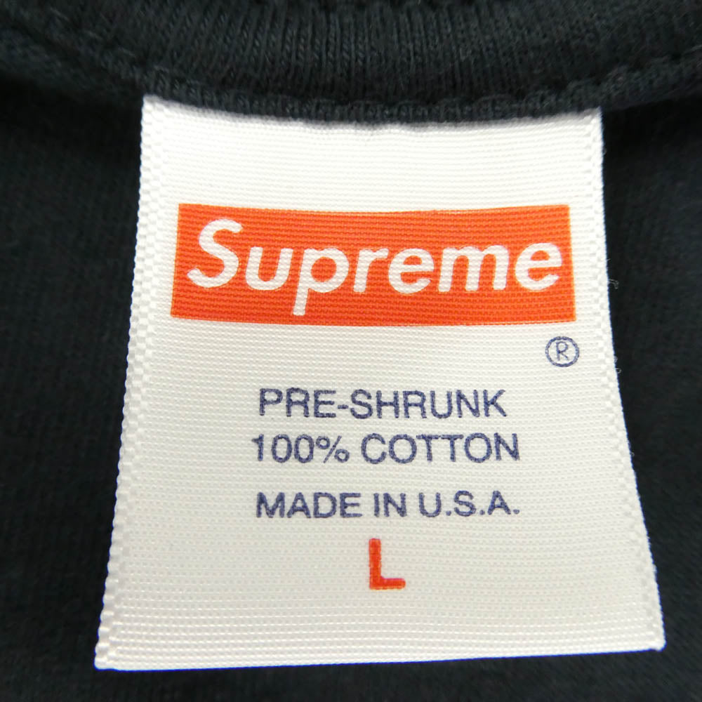 Supreme シュプリーム 21SS Milano Tee ミラノ ロゴ プリント 半袖 Tシャツ ネイビー系 L【美品】【中古】