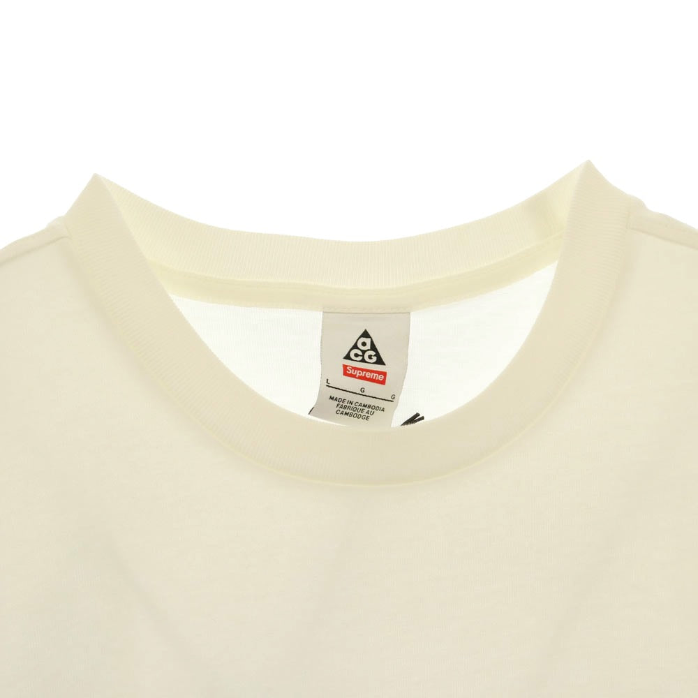 Supreme シュプリーム NIKE ナイキ 22AW DO6860-133 × NIKE ACG ナイキ エーシージー Grid Tee フォトプリント Tシャツ 半袖 カットソー ホワイト系 アイボリー系 L【新古品】【未使用】【中古】