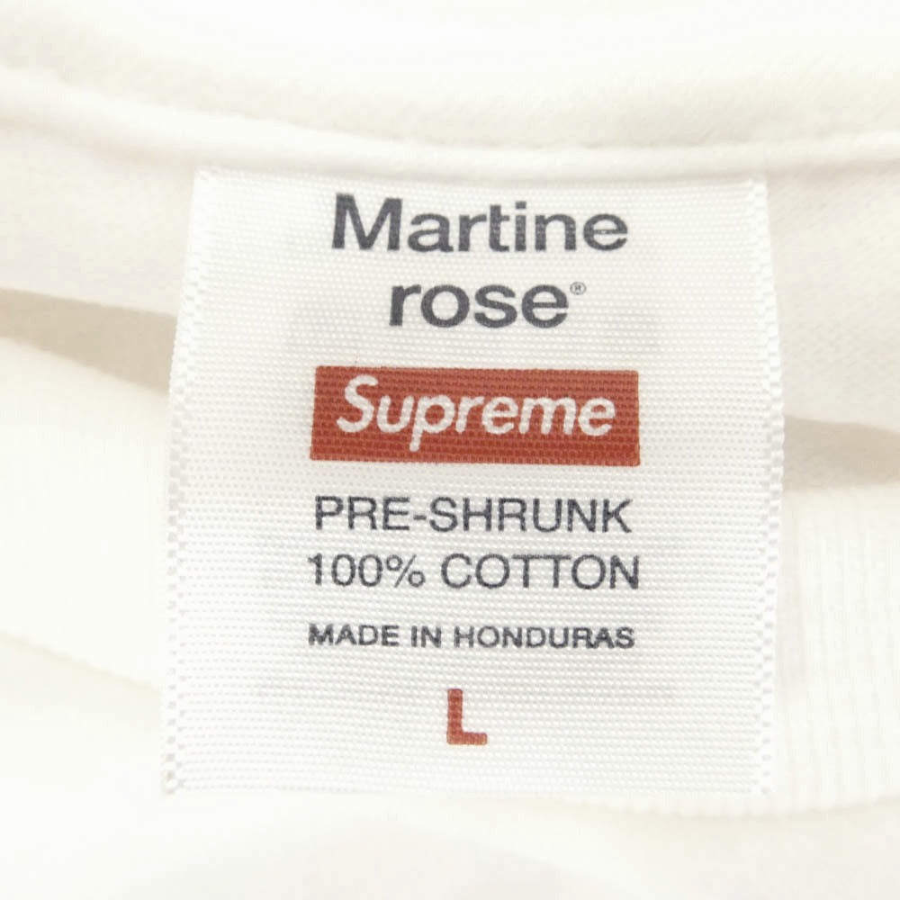 Supreme シュプリーム MARTIN ROSE マーティンローズ 24AW × Martine Rose Lee Scratch Perry Tee マーティンローズ リー スクラッチ ペリー 半袖 Tシャツ カットソー ホワイト系 L【極上美品】【中古】