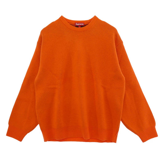 Supreme シュプリーム THRASHER スラッシャー 24AW × Thrasher SWEATER スラッシャー バック クロスプリント セーター ロゴ ニット オレンジ系 L【美品】【中古】