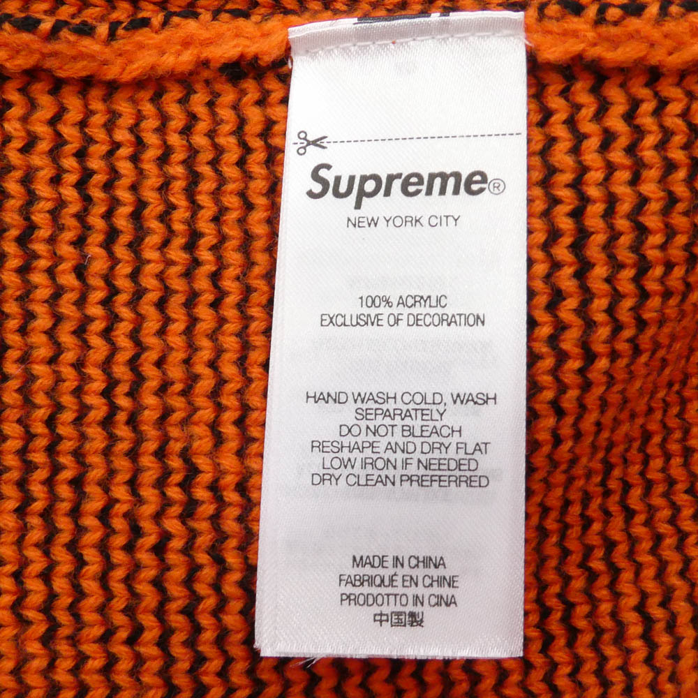 Supreme シュプリーム THRASHER スラッシャー 24AW × Thrasher SWEATER スラッシャー バック クロスプリント セーター ロゴ ニット オレンジ系 L【美品】【中古】