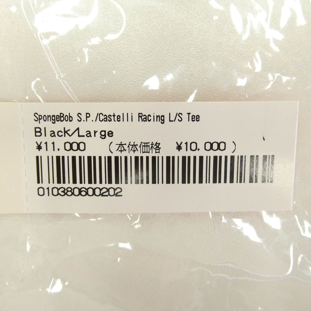 Supreme シュプリーム 25SS x SpongeBob Castelli Racing L/S Tee スポンジボブ カステリ レーシング エルエス ロングスリーブ 長袖 Tシャツ カットソー ブラック系 L【新古品】【未使用】【中古】