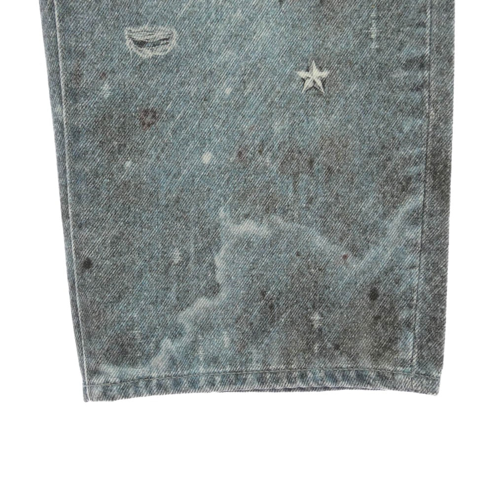 Supreme シュプリーム 24AW HJR Trompe L'oeil Loose Fit Jean ダメージプリント トロンプルイユ ルーズフィット ジーンズ デニム パンツ ライトブルー系 マルチカラー系 W30【中古】