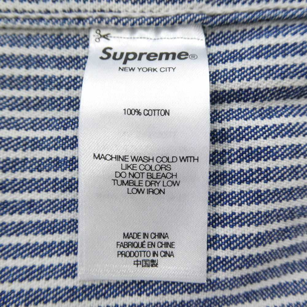 Supreme シュプリーム 25SS Loose Fit S/S Denim Painter Shirt ルーズフィット ペインター デニム 半袖 シャツ ブルー系 ホワイト系 L【中古】