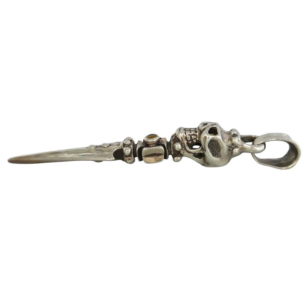 TRAVIS WALKER トラヴィスワーカー 販売証明書付属 SKULL DAGGAR PENDANT 18K スカルダガー ペンダントトップ シルバー系【中古】