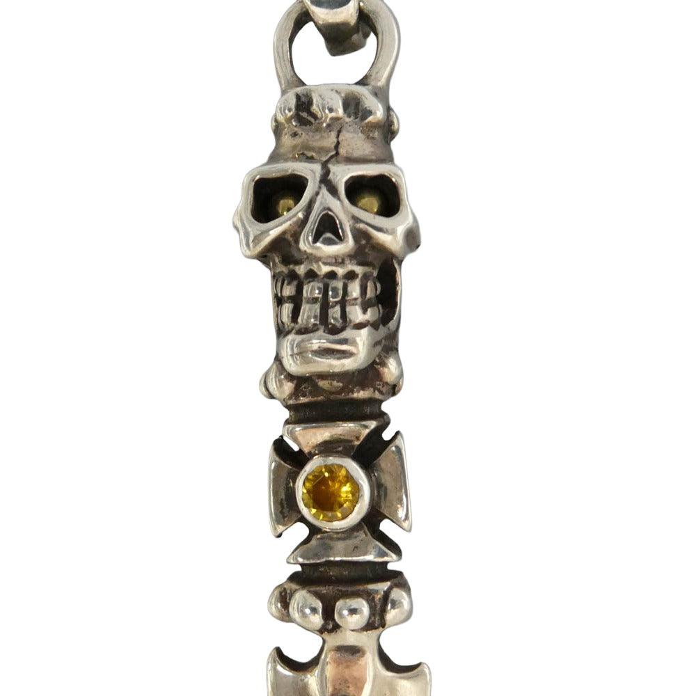 TRAVIS WALKER トラヴィスワーカー 販売証明書付属 SKULL DAGGAR PENDANT 18K スカルダガー ペンダントトップ シルバー系【中古】