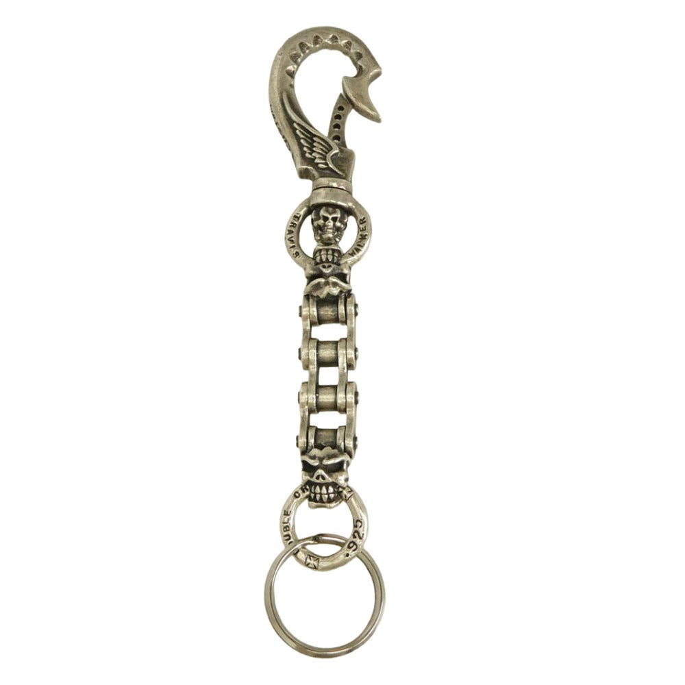 TRAVIS WALKER トラヴィスワーカー 販売証明書付属 HOOK WITH DRIVE KEYCHAIN WITH DOUBLE CHOMPS ドライブ キーチェーン シルバー系【中古】