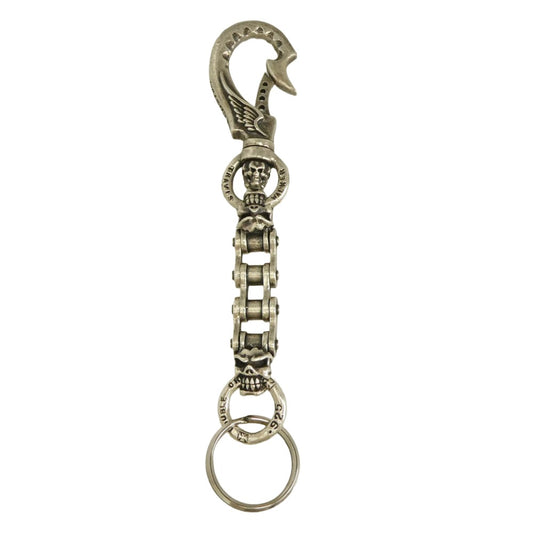 TRAVIS WALKER トラヴィスワーカー 販売証明書付属 HOOK WITH DRIVE KEYCHAIN WITH DOUBLE CHOMPS ドライブ キーチェーン シルバー系【中古】