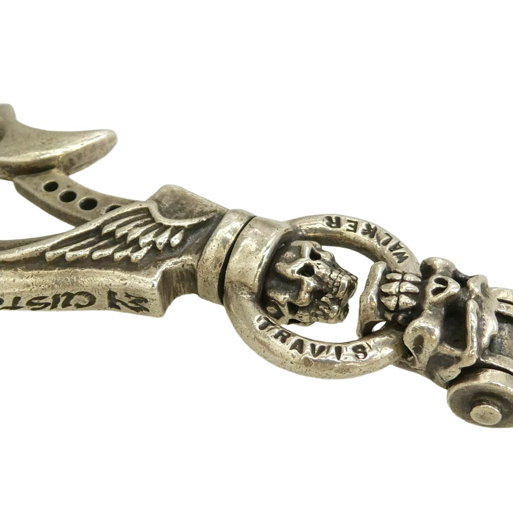 TRAVIS WALKER トラヴィスワーカー 販売証明書付属 HOOK WITH DRIVE KEYCHAIN WITH DOUBLE CHOMPS ドライブ キーチェーン シルバー系【中古】