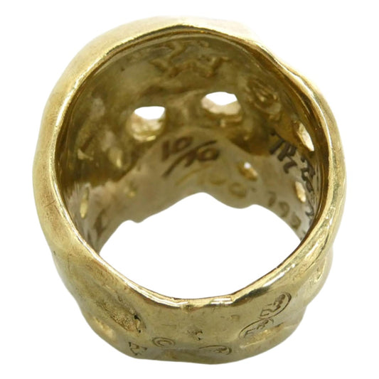 TRAVIS WALKER トラヴィスワーカー ギャランティカード付属 7K GOLD OG SKULL 7kyg オリジナル スカル リング ゴールド系 21号【中古】