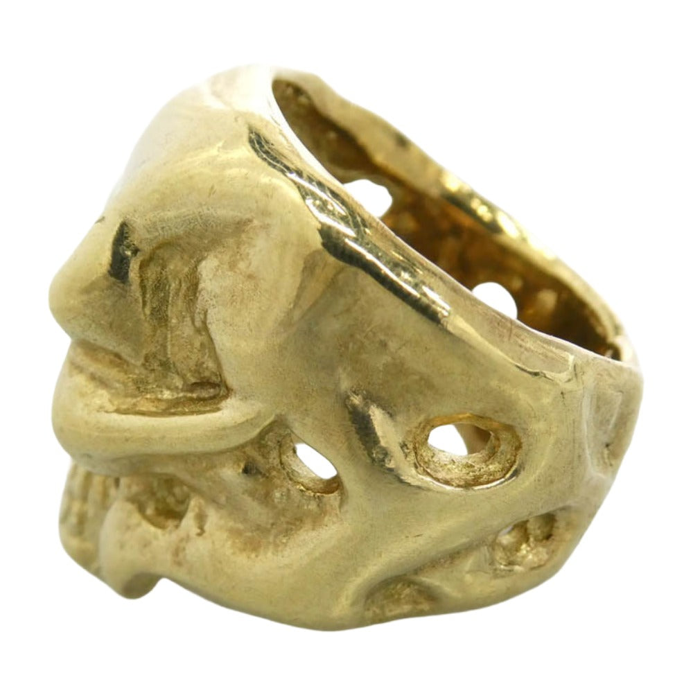 TRAVIS WALKER トラヴィスワーカー ギャランティカード付属 7K GOLD OG SKULL 7kyg オリジナル スカル リング ゴールド系 21号【中古】