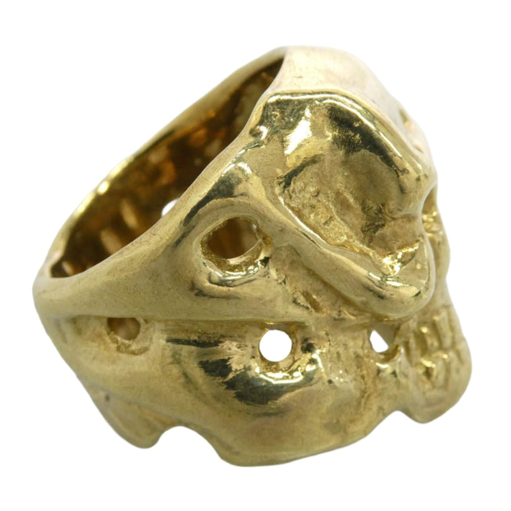 TRAVIS WALKER トラヴィスワーカー ギャランティカード付属 7K GOLD OG SKULL 7kyg オリジナル スカル リング ゴールド系 21号【中古】