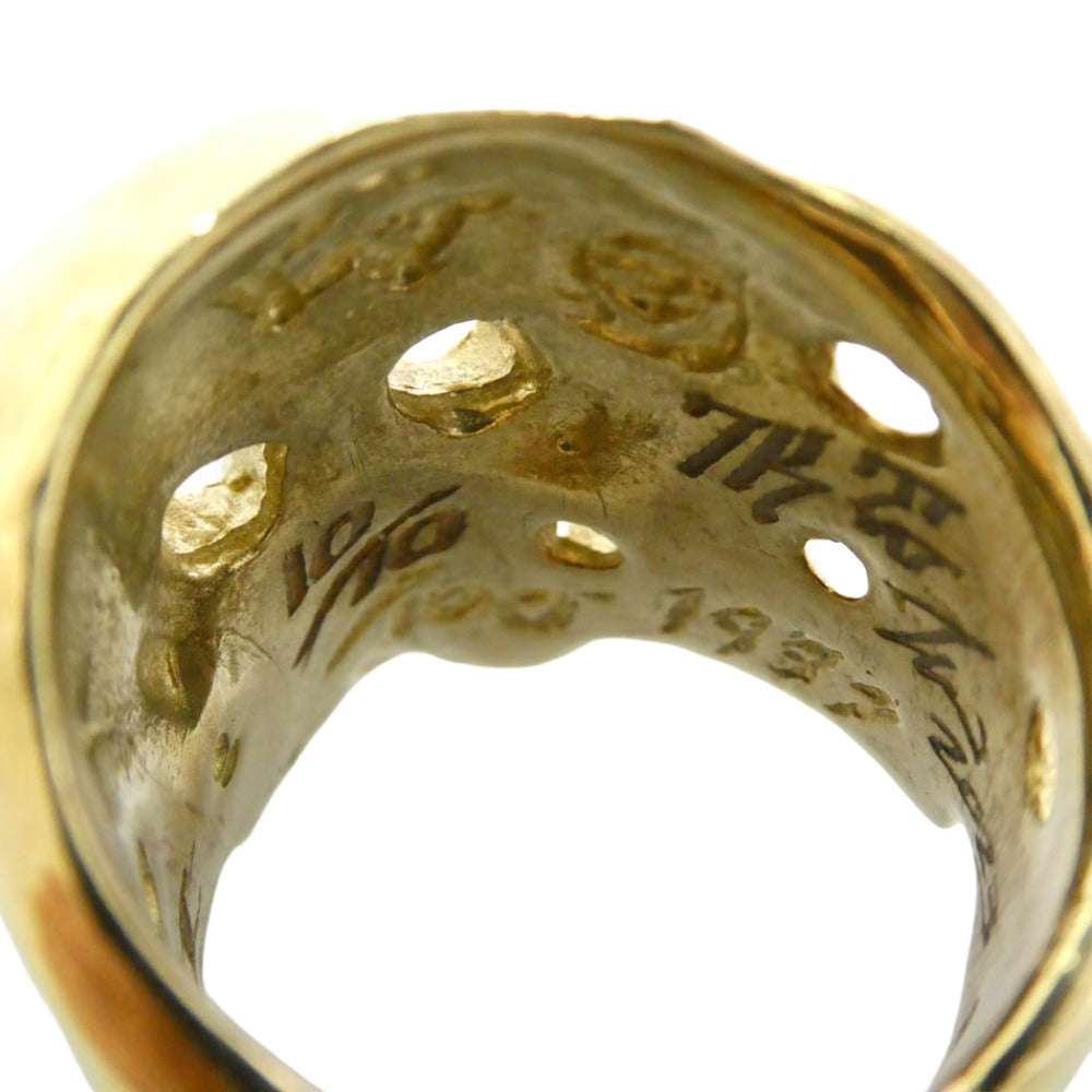 TRAVIS WALKER トラヴィスワーカー ギャランティカード付属 7K GOLD OG SKULL 7kyg オリジナル スカル リング ゴールド系 21号【中古】