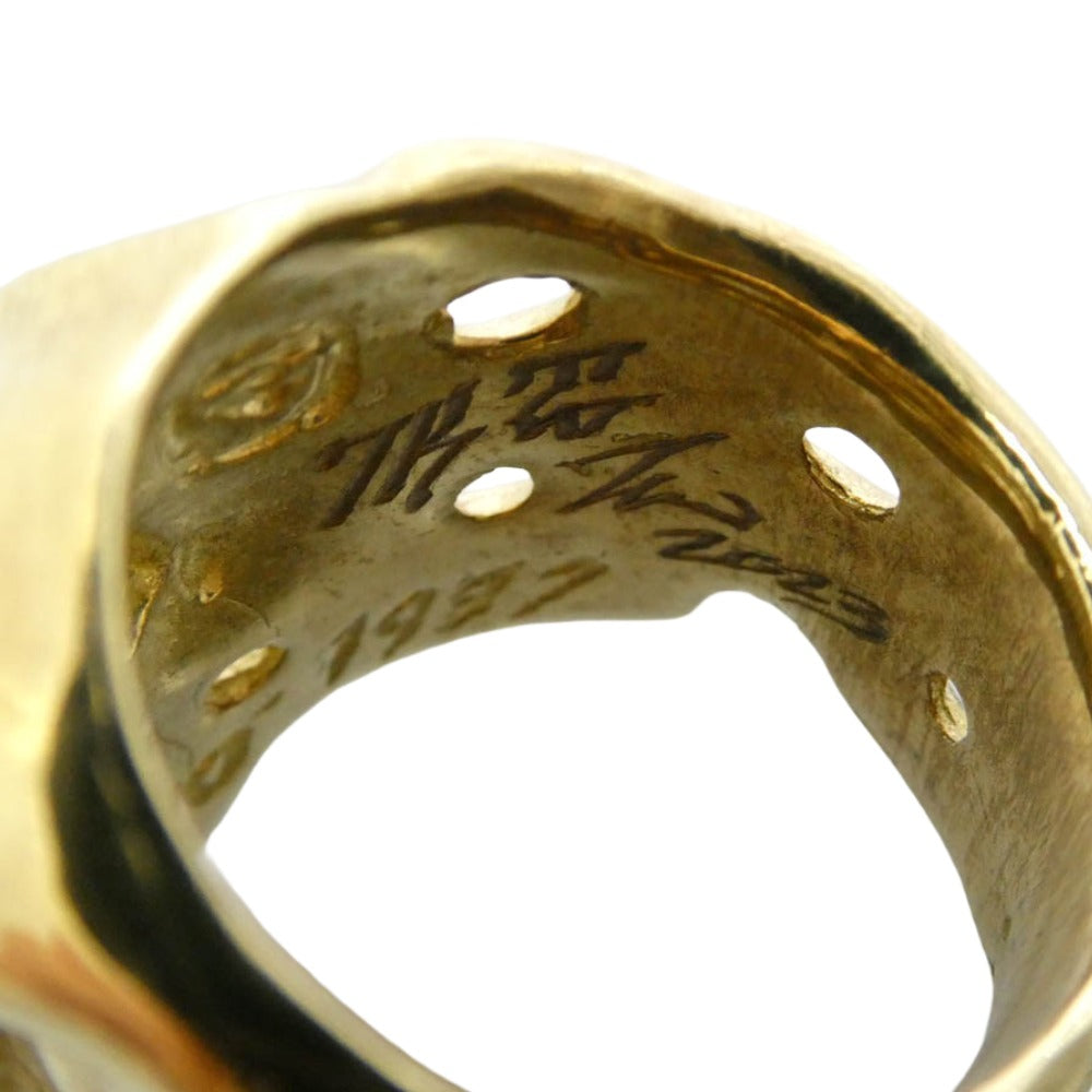 TRAVIS WALKER トラヴィスワーカー ギャランティカード付属 7K GOLD OG SKULL 7kyg オリジナル スカル リング ゴールド系 21号【中古】