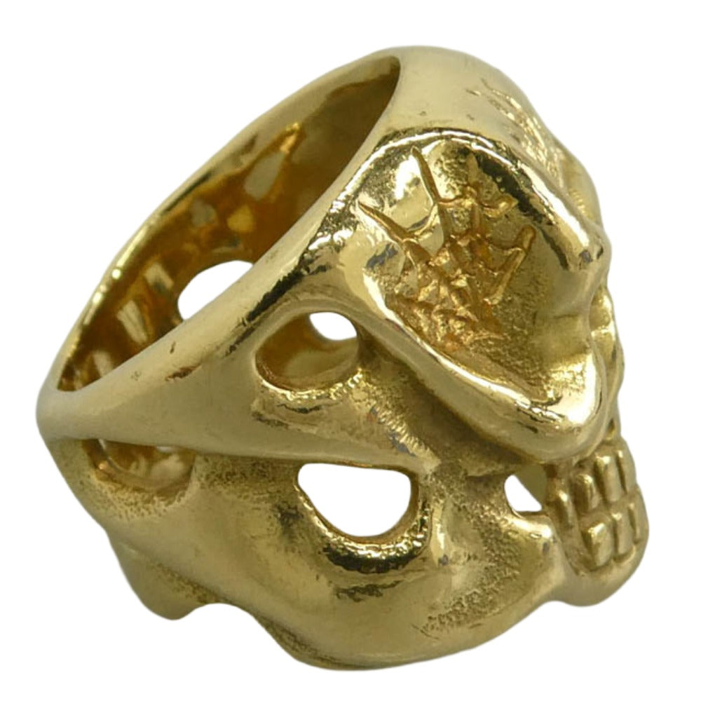 TRAVIS WALKER トラヴィスワーカー 販売証明書付属 18K GOLD OG SKULL 18k YG オリジナル スカル リング ゴールド系 18号【中古】