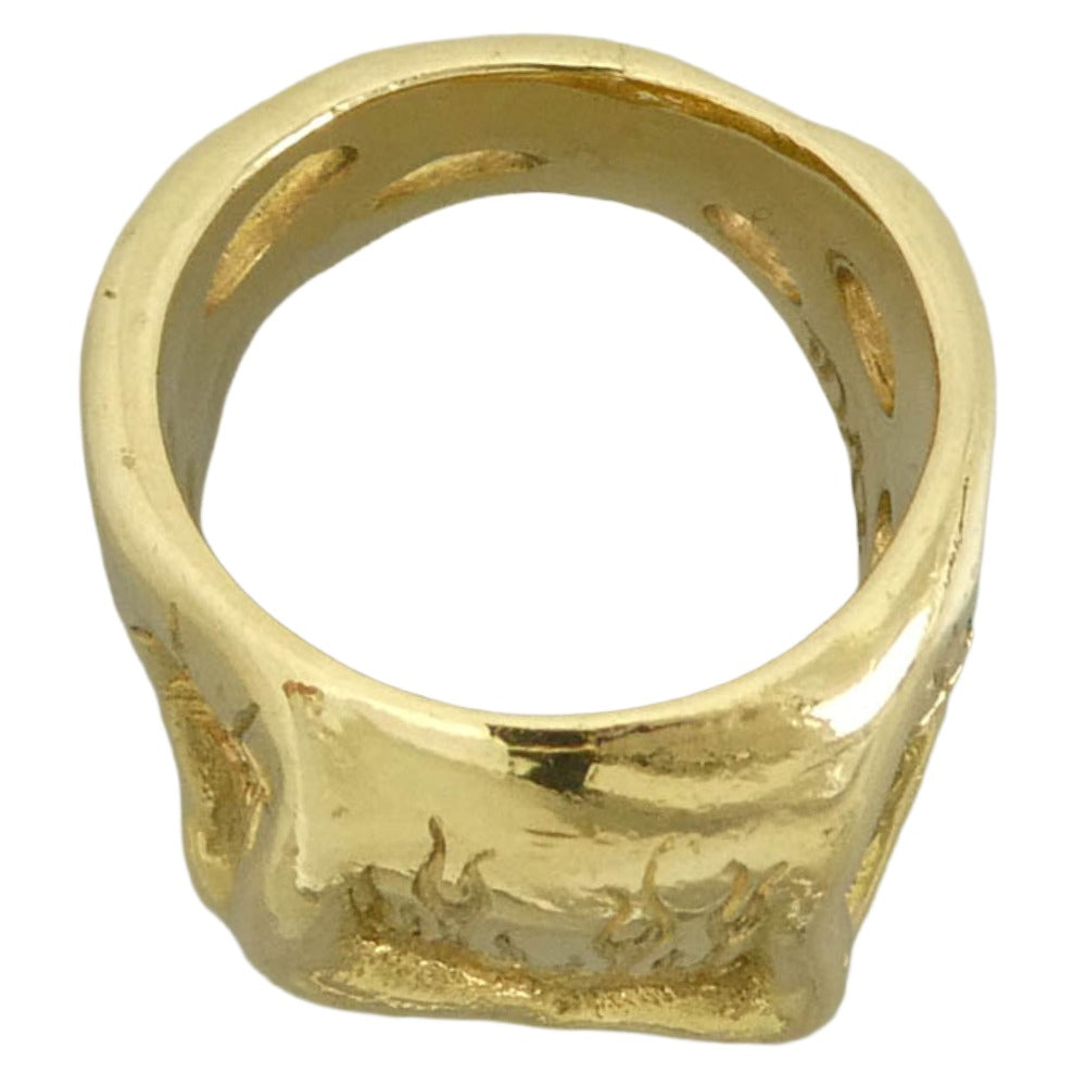 TRAVIS WALKER トラヴィスワーカー 販売証明書付属 18K GOLD OG SKULL 18k YG オリジナル スカル リング ゴールド系 18号【中古】