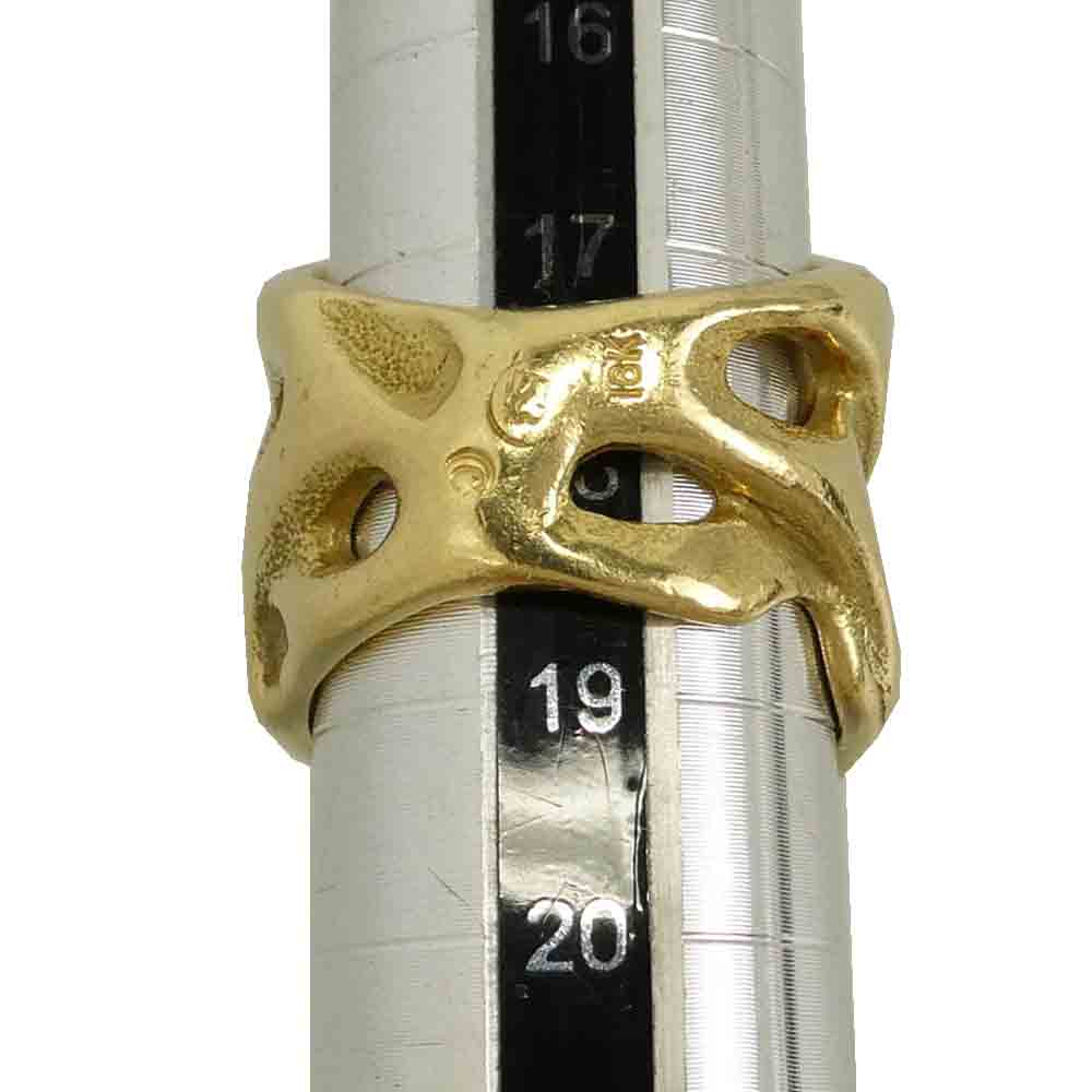 TRAVIS WALKER トラヴィスワーカー 販売証明書付属 18K GOLD OG SKULL 18k YG オリジナル スカル リング ゴールド系 18号【中古】