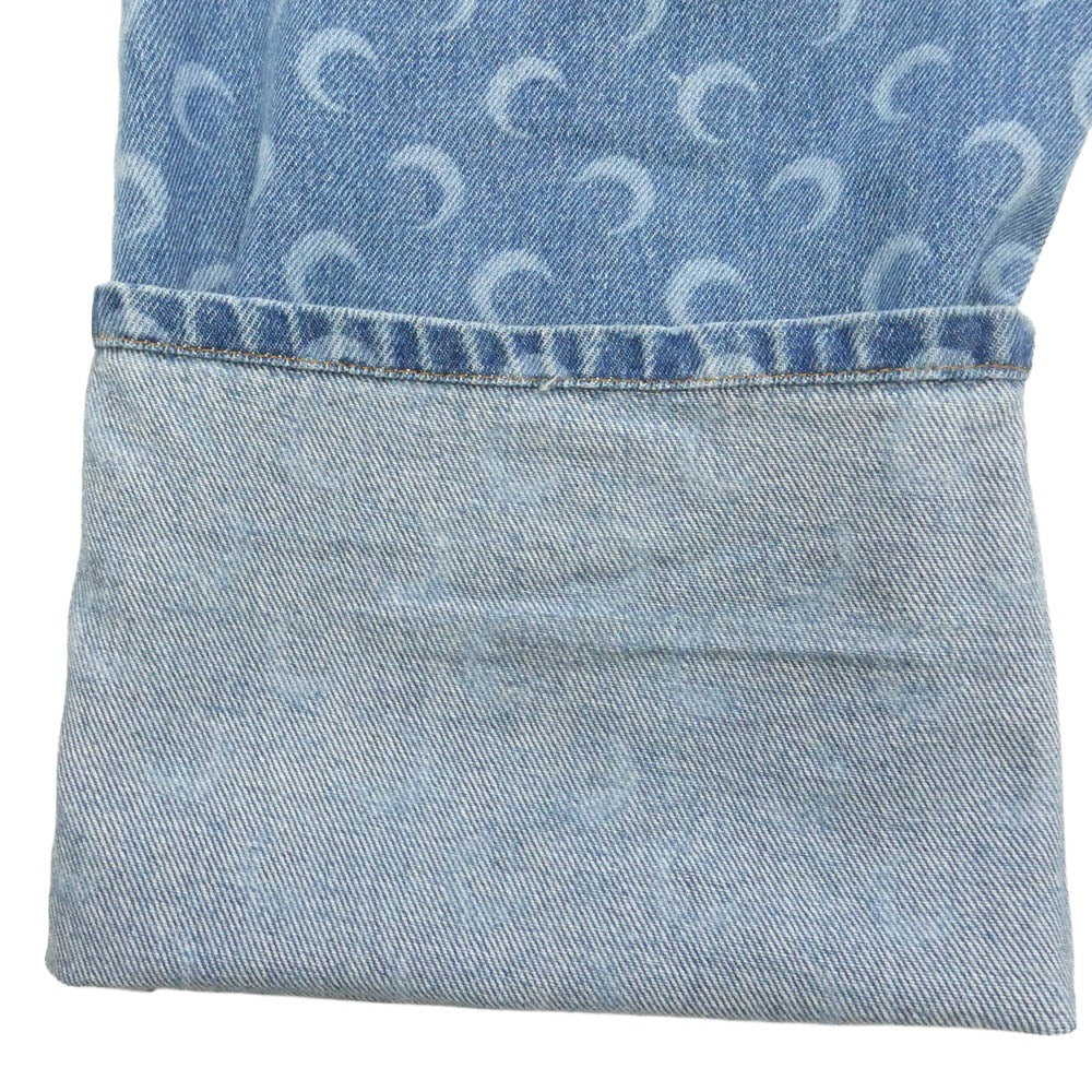 マリーンセル イタリア製 WHITE LINE ホワイトライン Printed denim jeans ムーンプリント 総柄 デニム パンツ ジーンズ インディゴブルー系 48【中古】